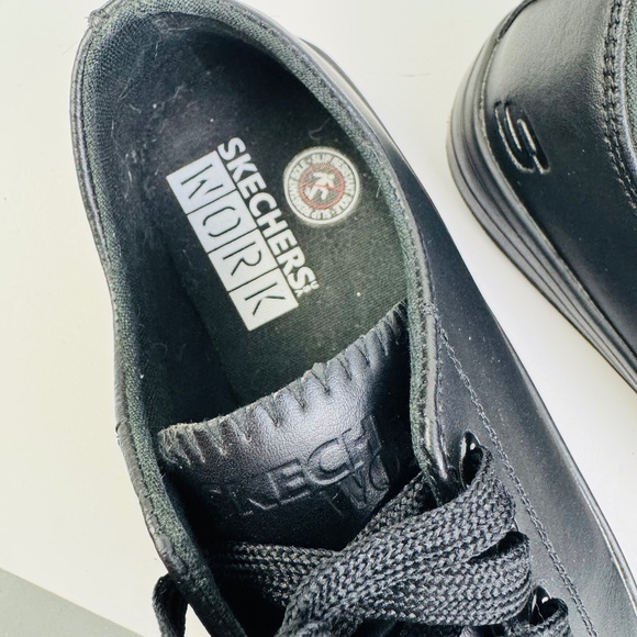 Skechers Gibson Harwood Lace Up Slip Resistant Black Work Shoes Women's Size 8 - Picture 9 of 9